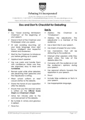 Dos and Don’ts Checklist for Debating