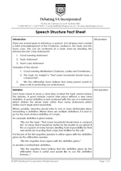 Speech Structure Fact Sheet